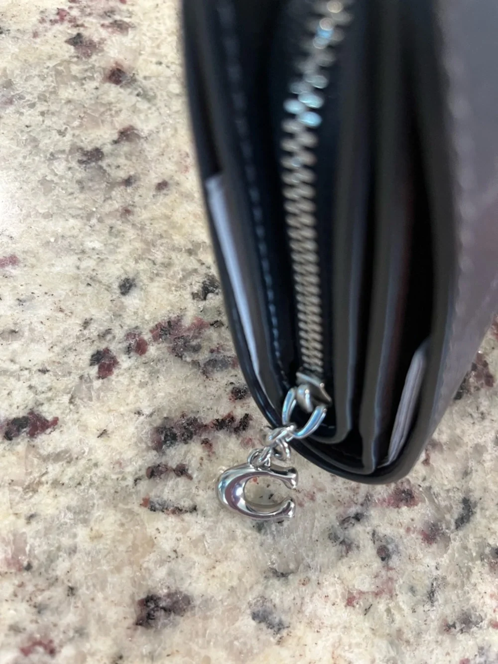 Coach Navy Signature Snap Wallet In Signature Canvas with Silver Logo - Picture 3 of 7